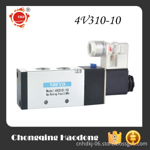 4V310-10-DC 24V 3/8" NPT 4 Way 2 Position Single Solenoid Valve